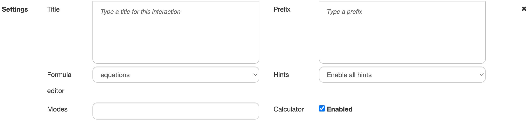 Configuring hints in the settings panel