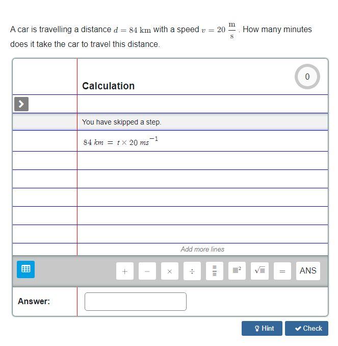 The student skipped a step